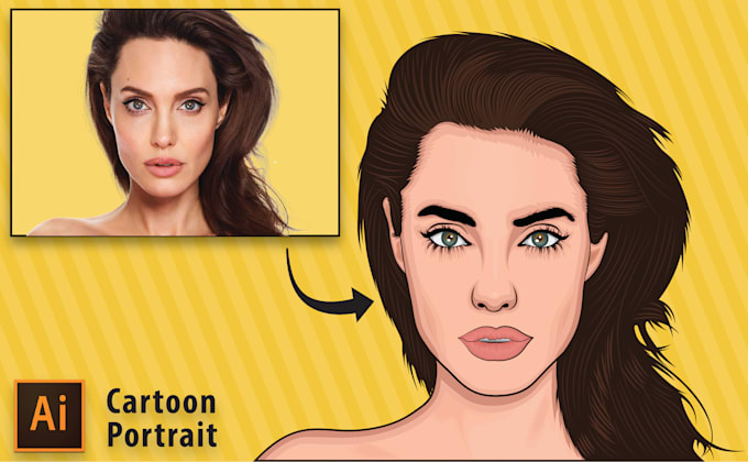 Draw your digital portrait, photo into cartoon portrait by Graphic ...
