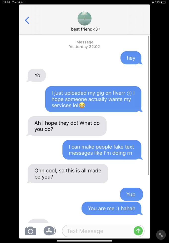 Creating realistic looking fake text messages saying anything you like ...