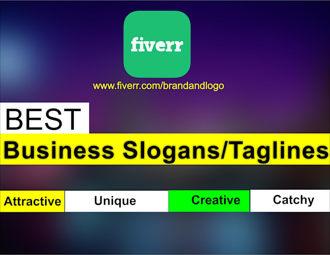 Write 7 unique, catchy, creative slogans taglines by Brandandlogo