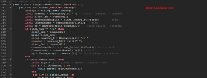 Make A Script For You In Roblox Studio By Hamodi14 - how to make custom admin commands roblox studio