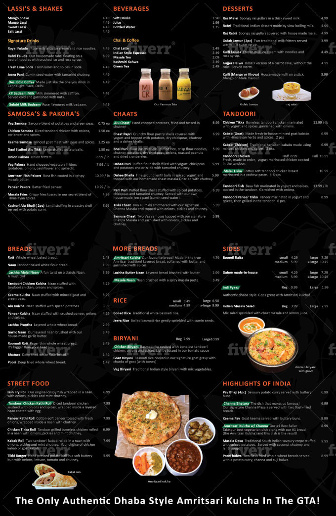 Do restaurant menu design or food menu within 24 hours by