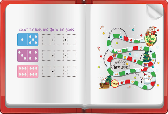 design coloring, christmas and dot to dot pages and book