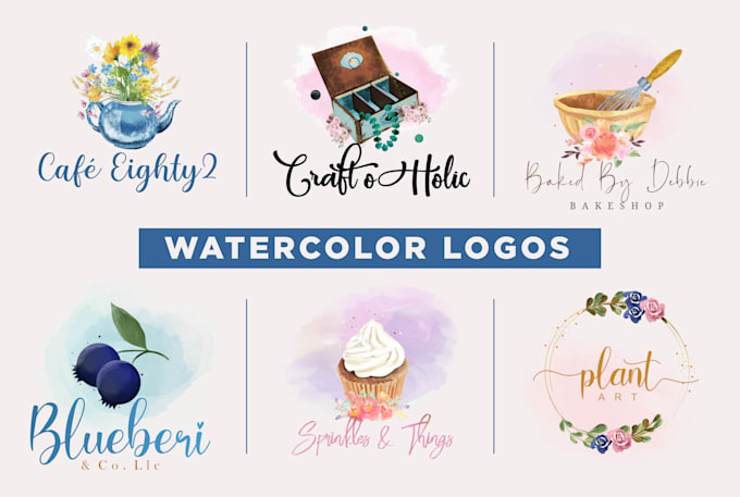 design a feminine hand drawn watercolor logo design