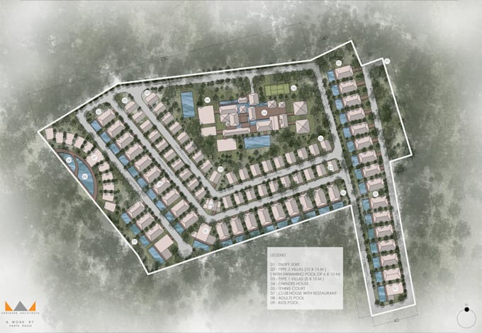 render your 2d site plan, master plan, and layout plan