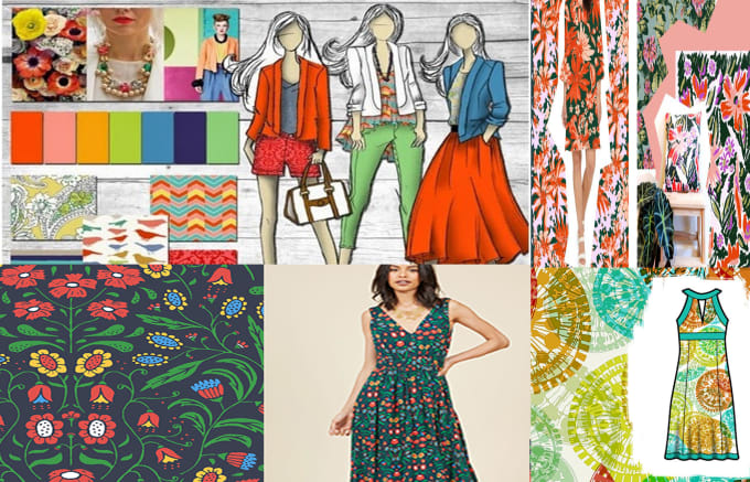 create and illustrate  pattern design for textile, fashion