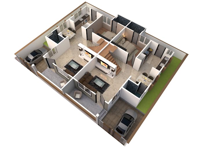 Create 3d floor plan render for you by Princeviradiya | Fiverr