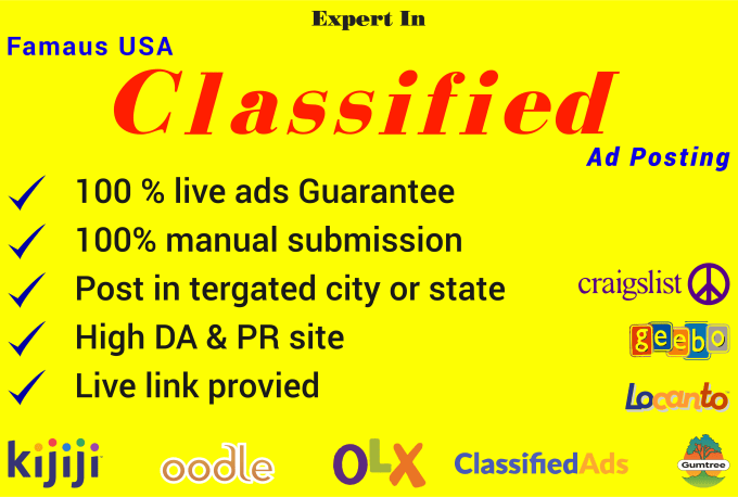 Manually classified ad posting on top usa sites for your ...