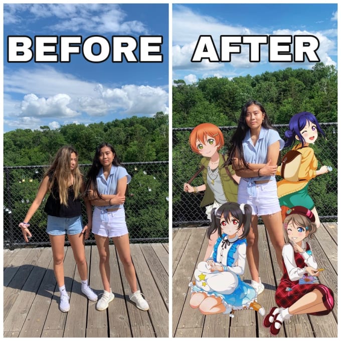 photoshop anime characters into pictures