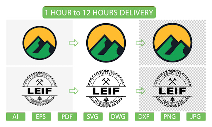 convert any logo to a clean, high resolution vector file ai, eps, svg, PDF