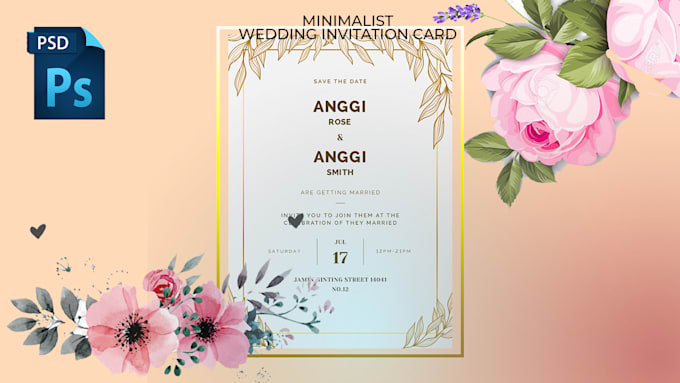 Make Your Simple Wedding Invitation Card By Anggi Andrian Fiverr