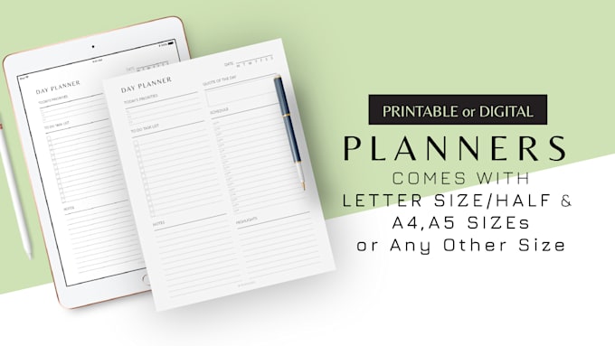 design printable planner, calendar or journal