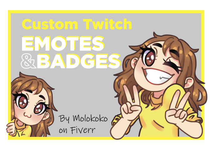 Hire a freelancer to create cute anime custom twitch emotes or sub badges for you