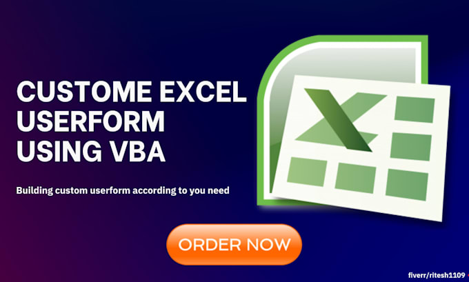 Create custom excel userform using vba by Ritesh1109 | Fiverr