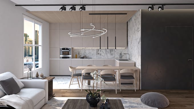 3d max interior design modeling and render by Antoniosatef | Fiverr