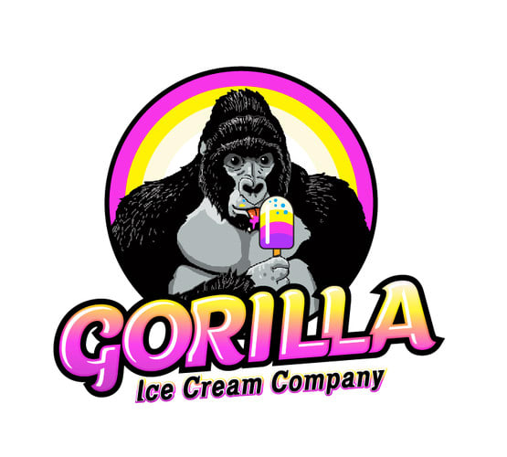 do elegant gorilla ice cream logo design