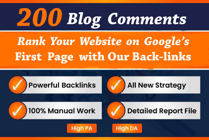 provide 200 high quality dofollow blog comments  backlinks