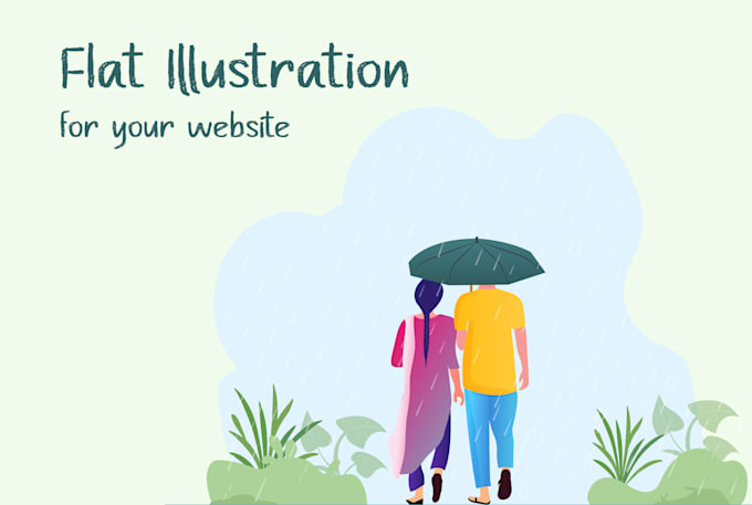 draw anything into a modern flat illustration for website