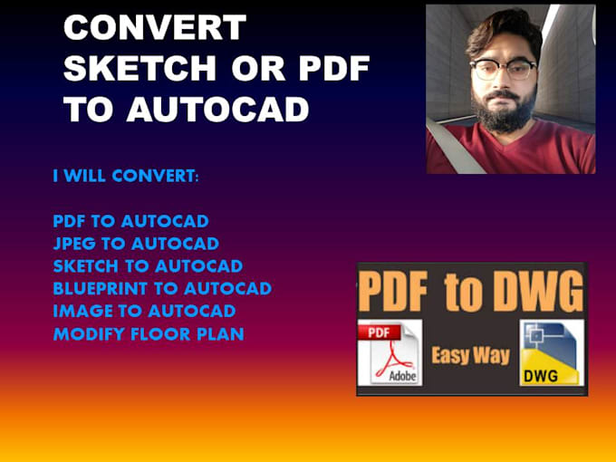Convert sketch or pdf to autocad drawing architectural floor plan by ...
