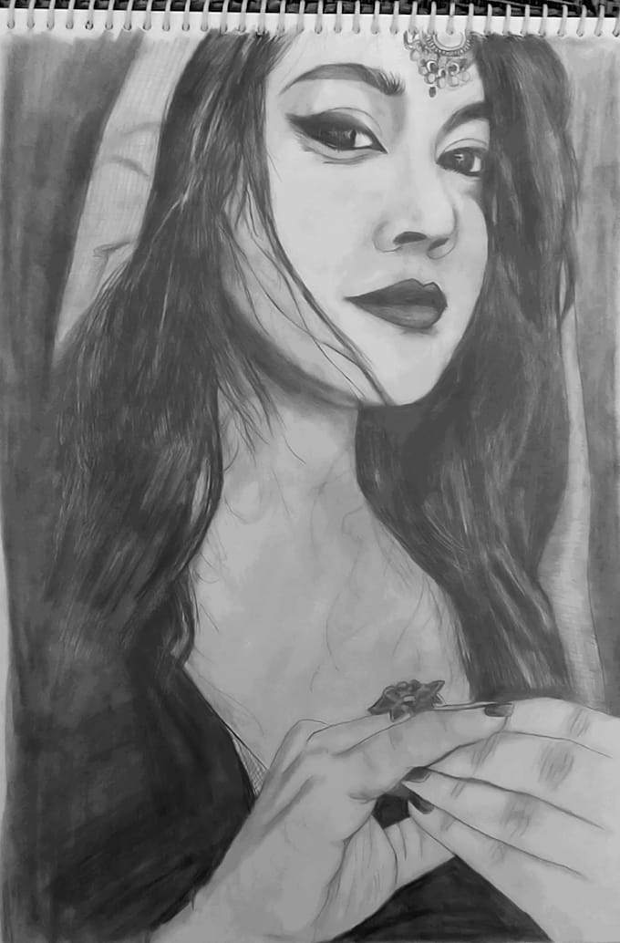 Draw a realistic pencil sketch potrait of your photo by ...