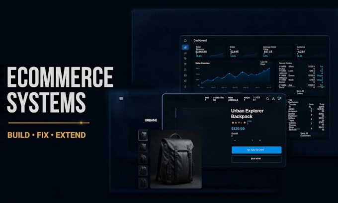fix, develop ecommerce website, dashboard, CRM as ecommerce website developer
