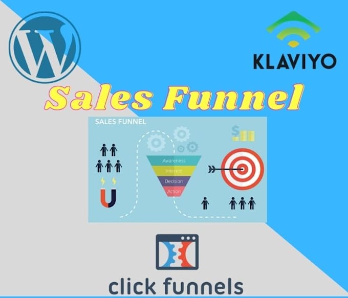 Set up wordpress sales funnel, clickfunnels and klaviyo by Decko_desk