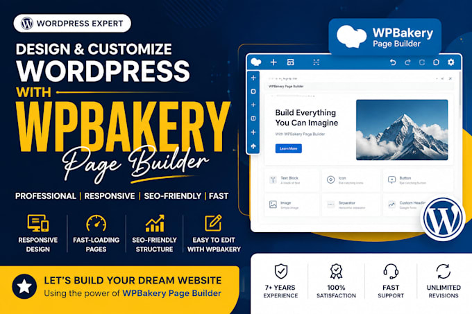 design and customize wordpress website using wpbakery