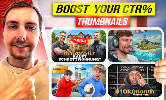 design a professional youtube thumbnail that boosts views