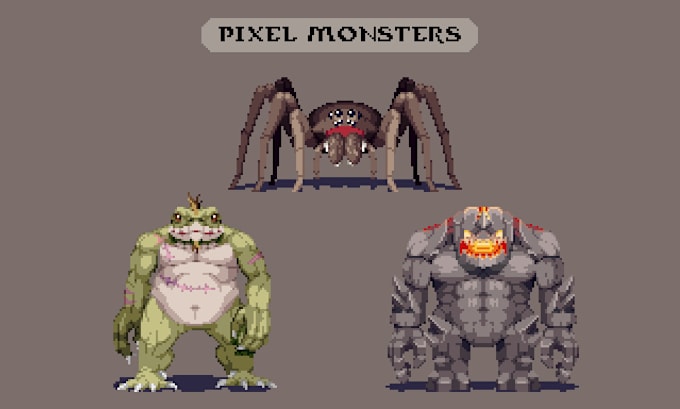 design pixel art characters, creatures and monsters
