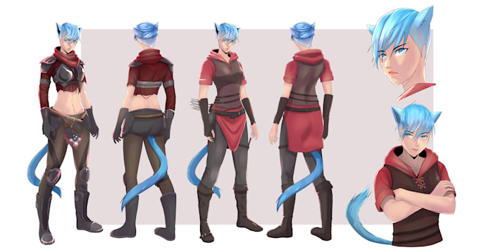 draw a professional character reference sheet for you