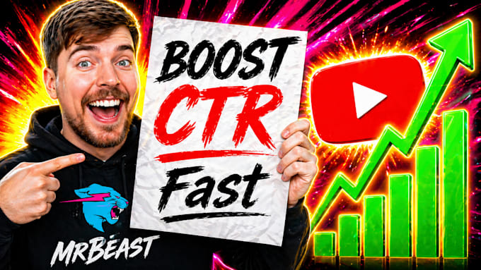design eye catching youtube thumbnail in mrbeast style