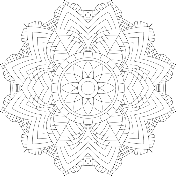 Give you 25 printable detailed mandala coloring book pages by