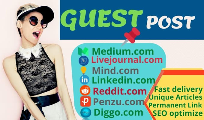 build 7 guest post backlinks on high da sites with 7 articles