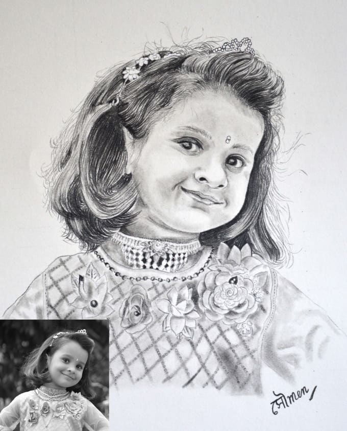 Draw a realistic pencil sketch portrait from your photo by Soumenchakra ...