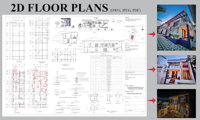 draw a modern architectural house plan using autocad