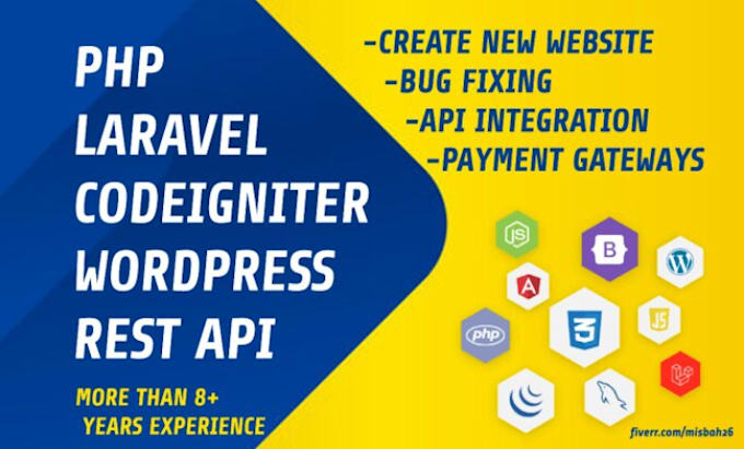 fix or develop any php,codeigniter,laravel,wordpress website