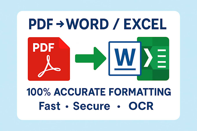 professionally convert your PDF to editable word or excel file
