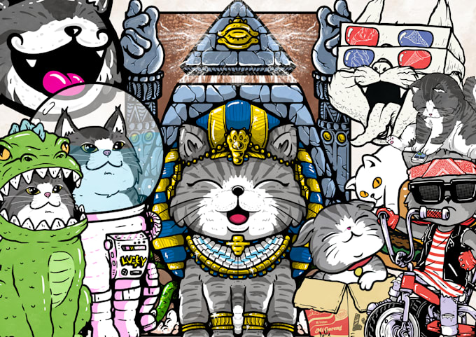 create awesome cat illustration