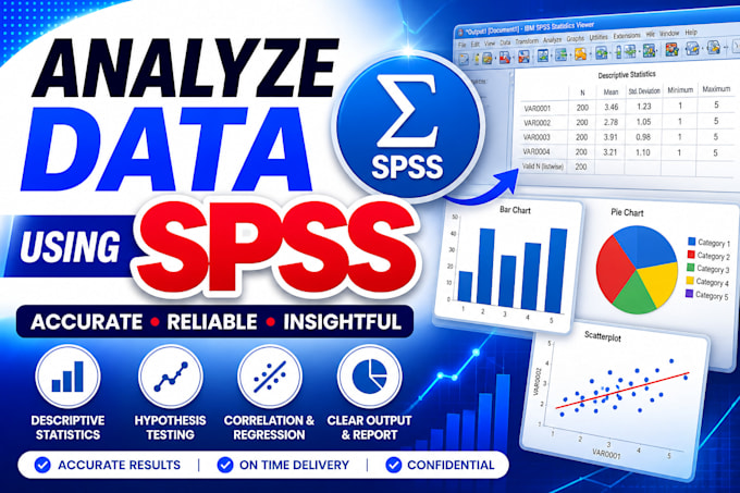 Analyze your data using spss for statistics and research projects by ...