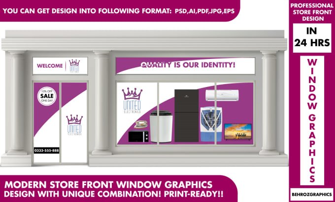 Review I will design creative shopfront or storefront window graphics