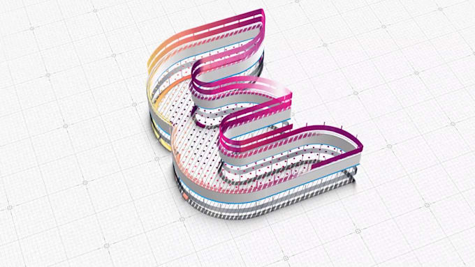 do drawing 3d glossy logo intro