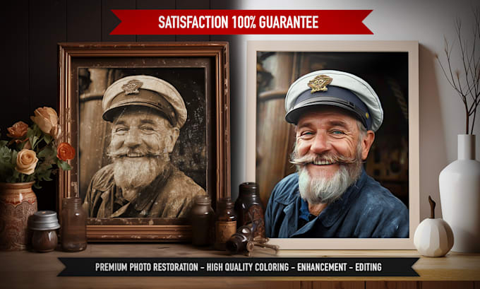 restore, colorize and repair your old photo professionally