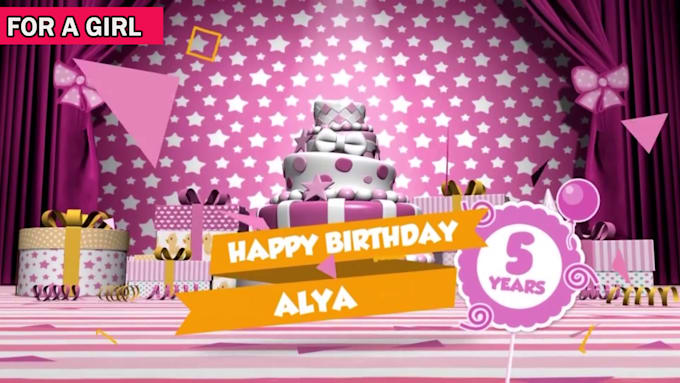 make this kids happy birthday video with full birthday song