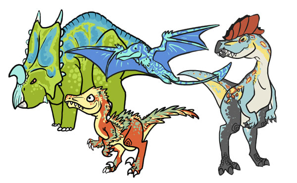 Draw A Cartoon Dinosaur Animal By Kbernhardt
