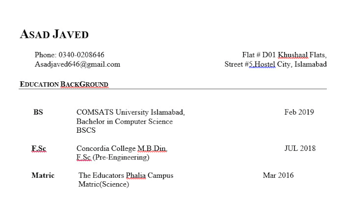 Write Your Cv Resume Or Cover Letter By Asad646