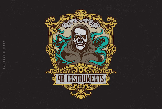 create vintage horror skull illustration