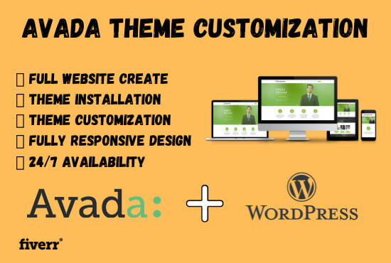 create or customize wordpress website with avada theme