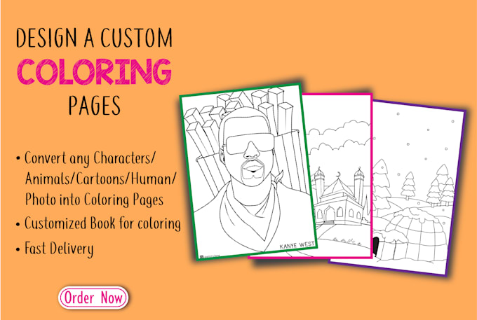 illustrate coloring book pages for you