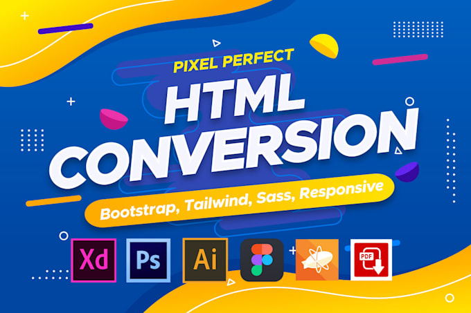 convert figma to html, psd to html using tailwind css or bootstrap 5