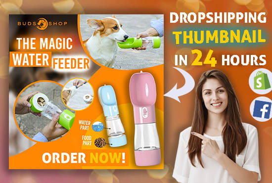 design facebook ads thumbnail for dropshipping products