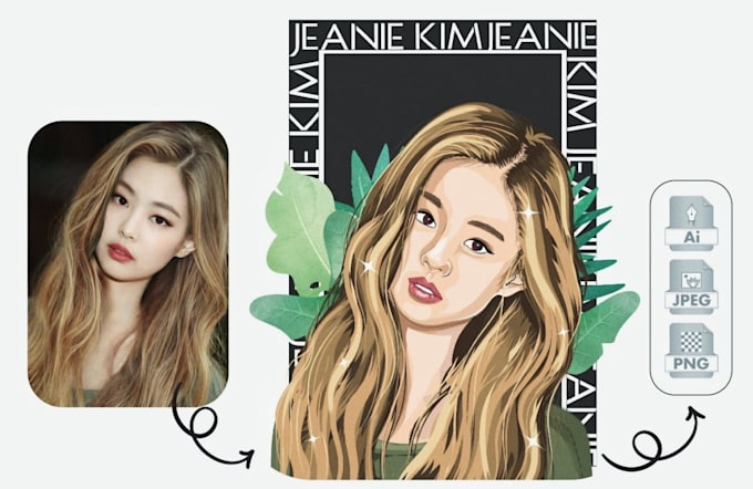 hand draw a vector portrait from your photos